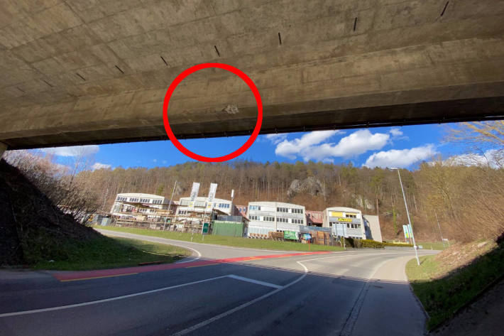 Beschädigung an der Buchbrunnenbrücke in Schaffhausen