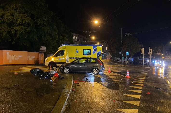 Unfallsituation auf der Rosenbergstrasse in St. Gallen