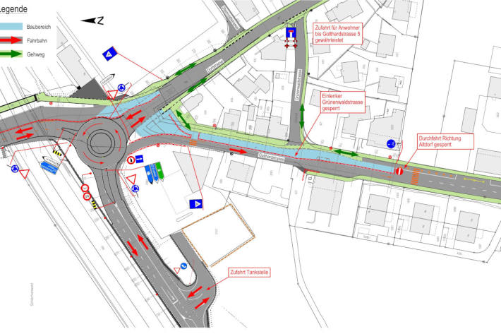 Verkehrs- und Fussgängerführung vom 20. Oktober bis 30. Oktober 2025.