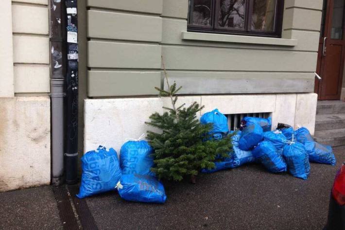 Bereitgestellter Weihnachtsbaum