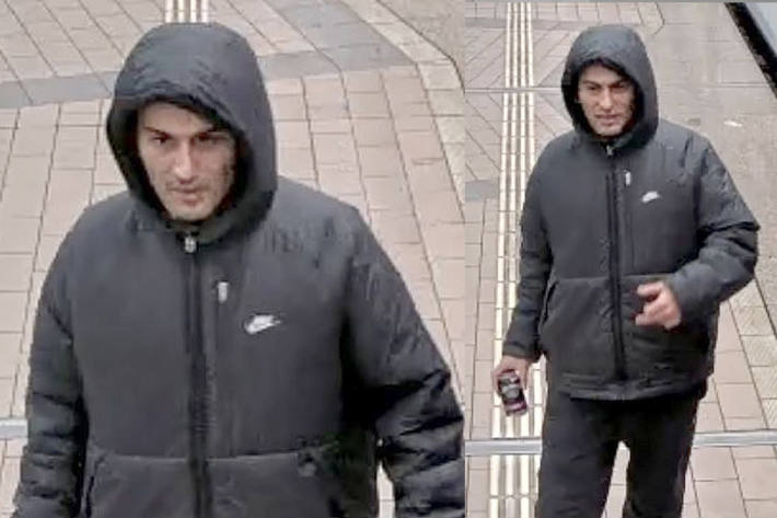 Der Täter wurde von der Überwachungskamera des Bahnsteiges aufgenommen.