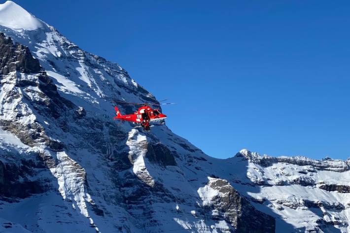 Einsatz der Rega an der Eiger-Nordwand.