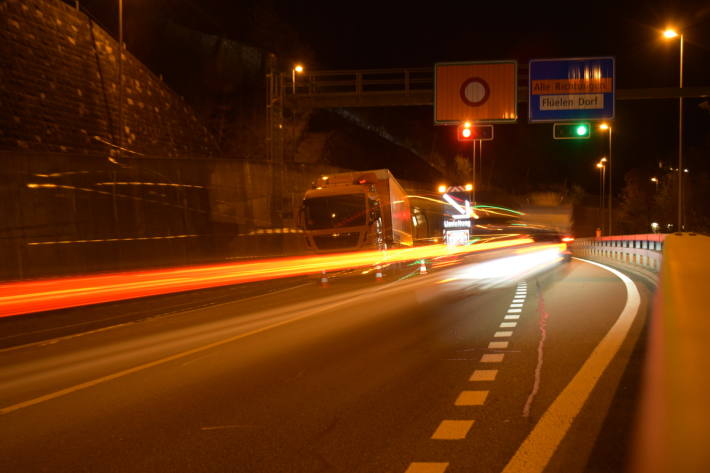 Nachtsperren des Flüelertunnels