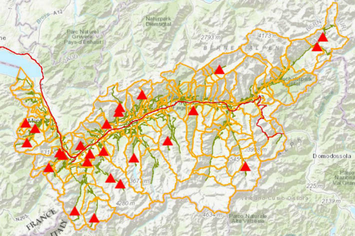 Neue Strassenzustandskarte im Wallis.