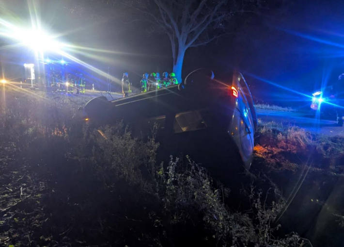 Der Fahrer war von der Straße abgekommen und gegen einen Baum geprallt.