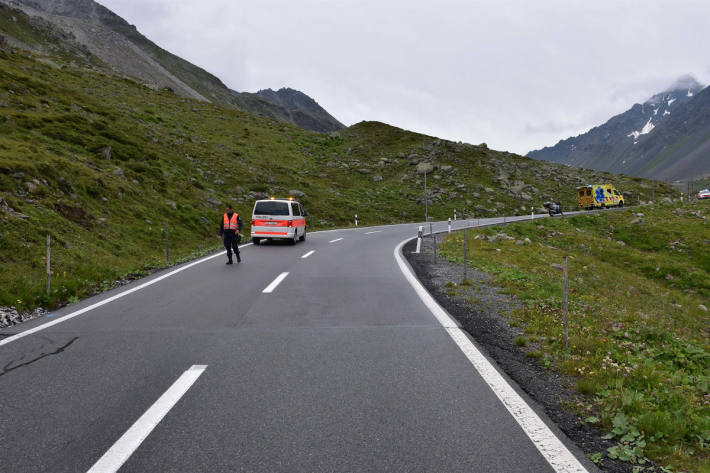 Unfallstelle auf Flüelapass bei Davos