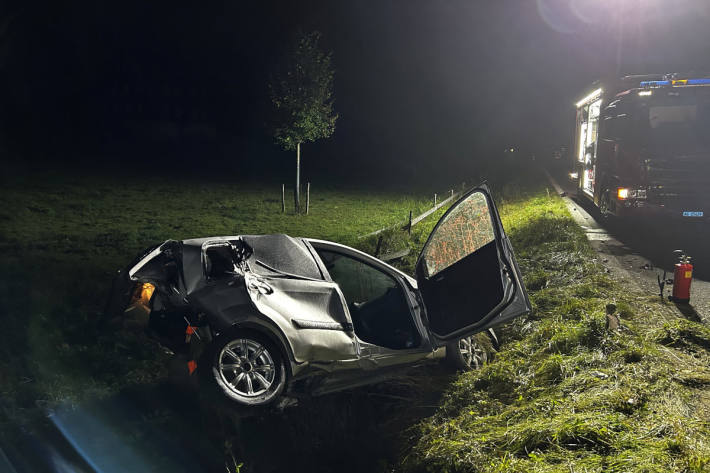 Der 20-jährige Lenker verstarb auf der Unfallstelle.