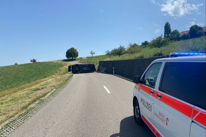 Fahrer und Hund blieben beim Unfall unververletzt.