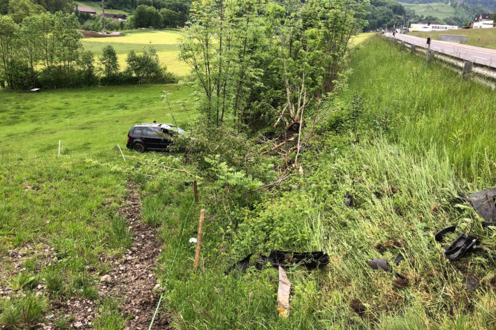 Unfallstelle bei Mitlödi