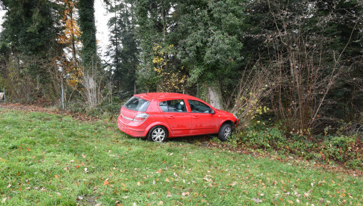 Autofahrer kommt von Strasse ab und fährt gegen Baum