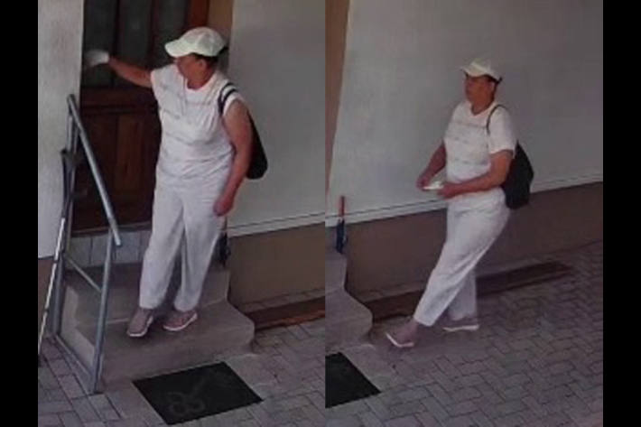 Die Frau wurde von einer Überwachungskamera aufgenommen.