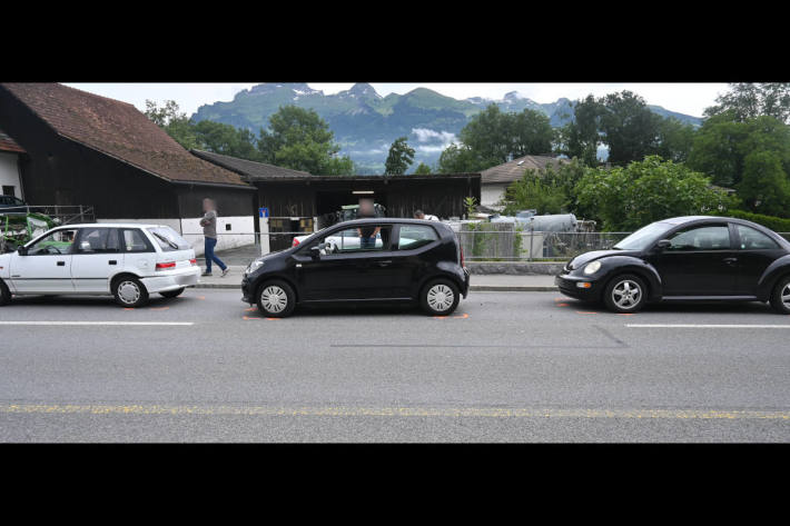 Auffahrunfall mit drei Fahrzeugen auf der Austrasse in Vaduz