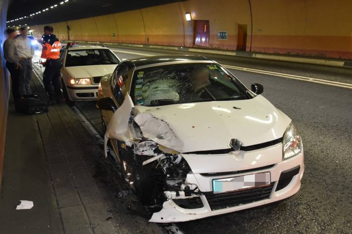 Unfall im Tunnel Crapteig