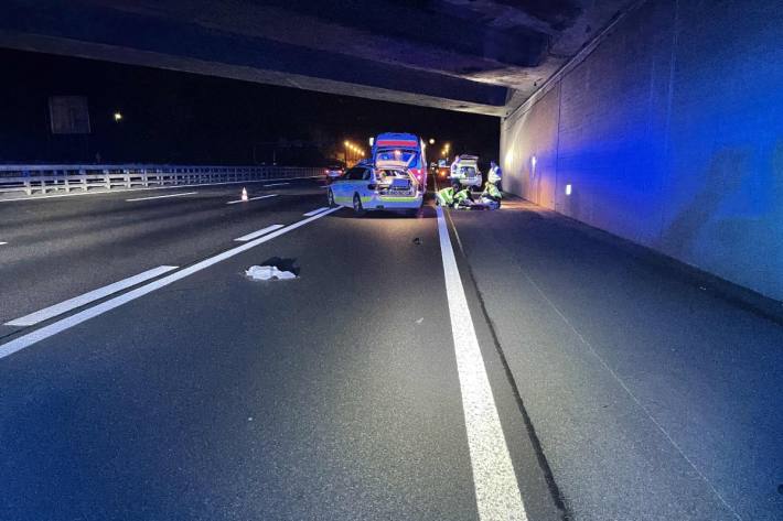 Die A1 wurde für die Unfallaufnahme gesperrt