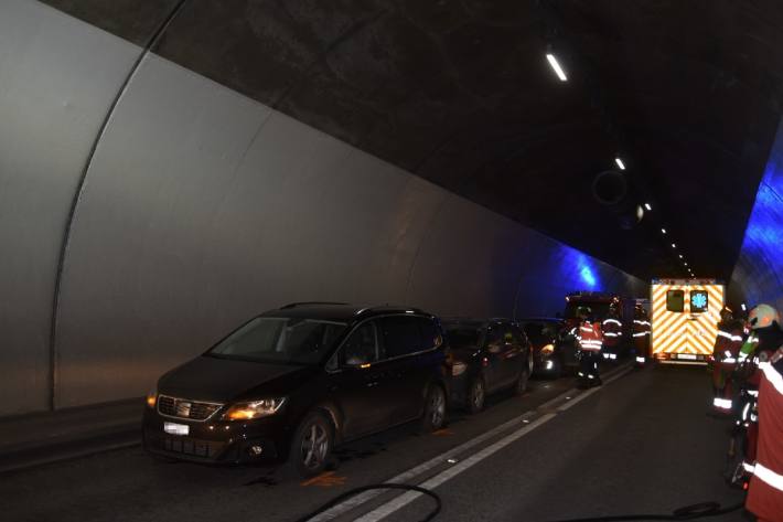 Unfall im Tunnel bei Seewis.