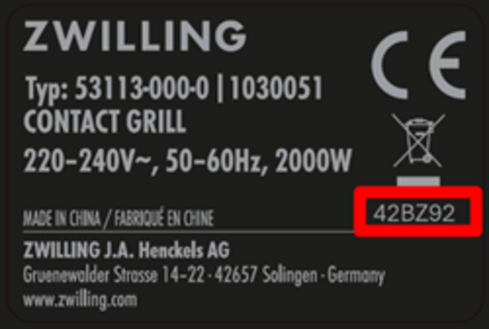 Produktkennzeichnung 42BZ92