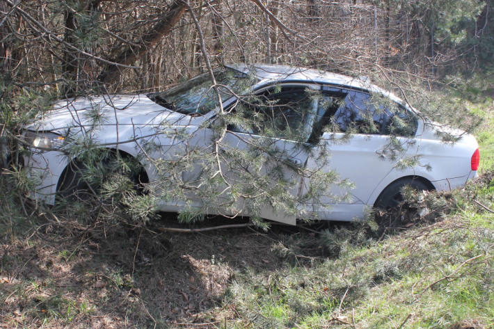 Pkw endet im Wildschutzzaun A33