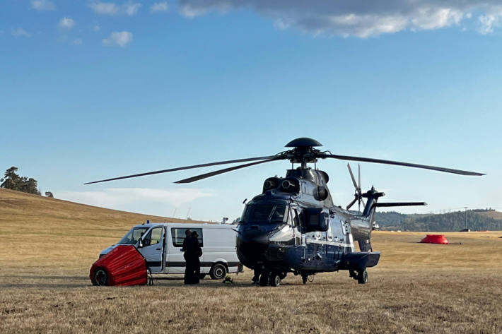 Die Bundespolizei setzt Hubschrauber vom Typ "Super Puma" ein. 