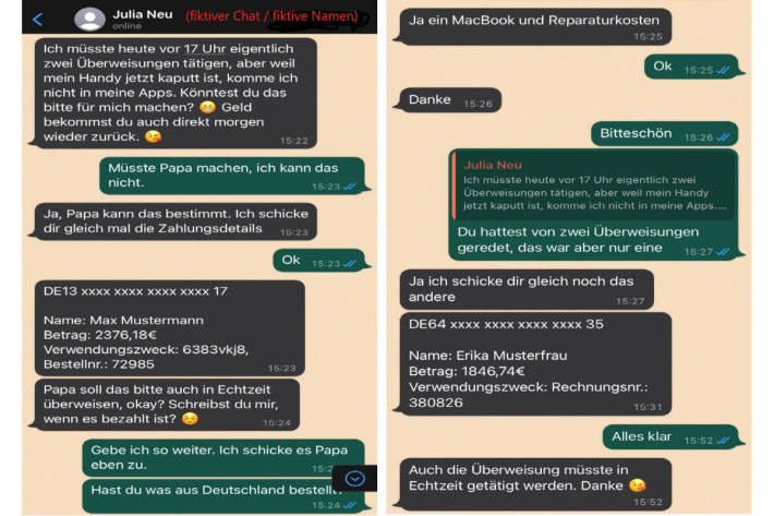 WhatsApp Betrugsmasche – Täter geben sich als Kinder aus und fordern, eine Überweisung zu tätigen