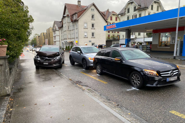 Unfallsituation auf der Fürstenlandstrasse in St. Gallen