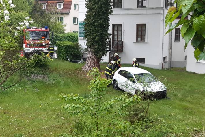 Auto in Garten