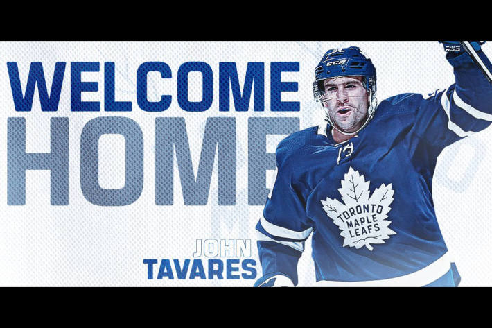 John Tavares im Dress der Maple Leafs (Fotomontage)