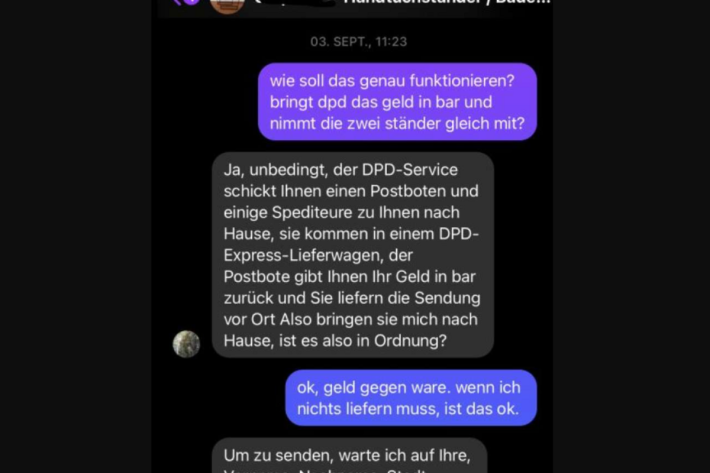 Screenshot Übergabe