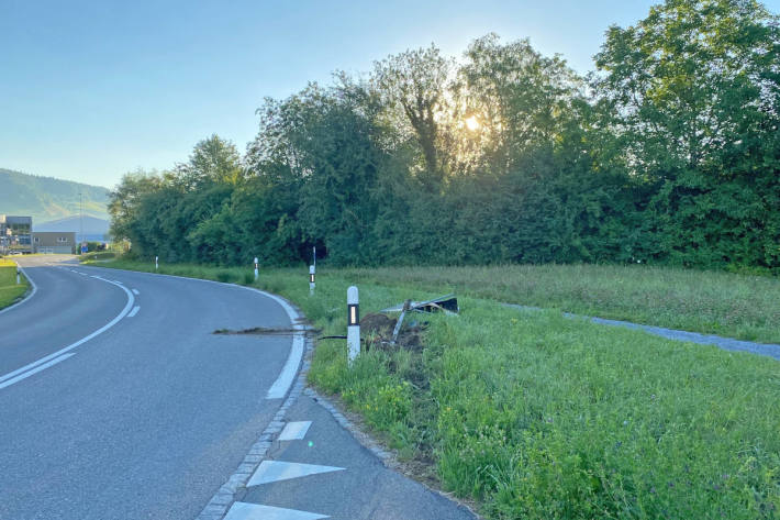 Das Kurvensignal wurde durch die Kollision zerstört.