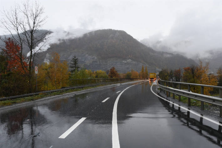 Unfallstelle in Richtung Untervaz