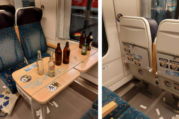 Tische und Sitze wurden bemalt und beklebt.