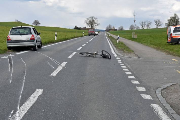 Der Velofahrer verletzte sich beim Unfall in Buttisholz LU.