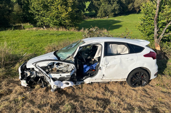 Ein Ford-Fahrer verlor aufgrund nicht angepasster Geschwindigkeit die Kontrolle.