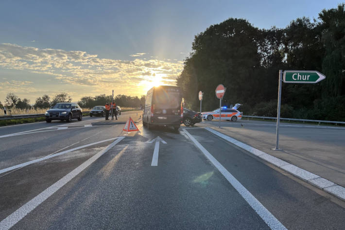 Unfall beim Autobahnzubringer in St. Margrethen