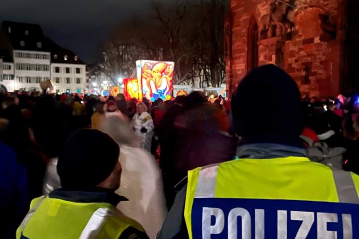 Ruhige Fasnacht in Basel.