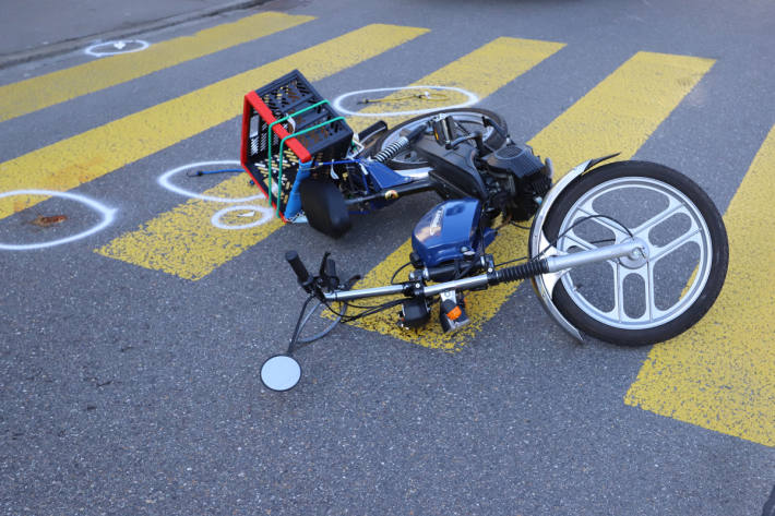 Gestern kam es in St. Gallen zu einem Unfall zwischen einem Motorfahrradfahrer und einer Autolenkerin