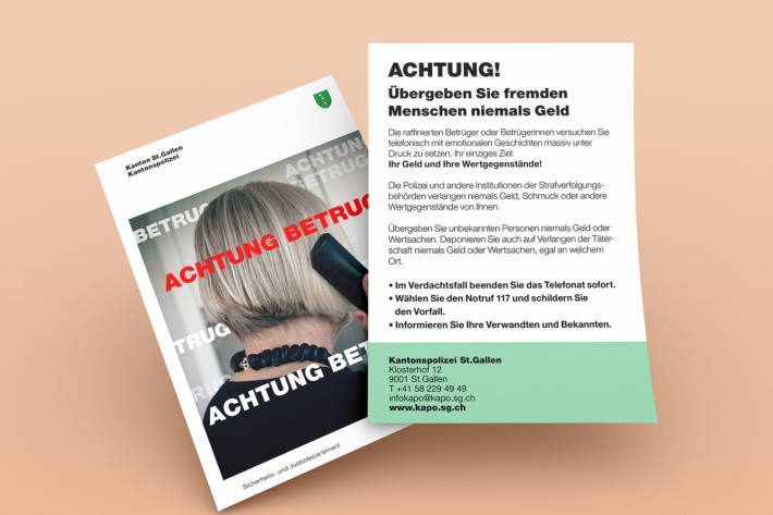 Präventionsmassahme der Kantonspolizei St.Gallen