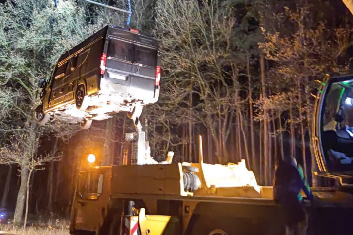 Der Campervan wurde in den Unfall verwickelt.