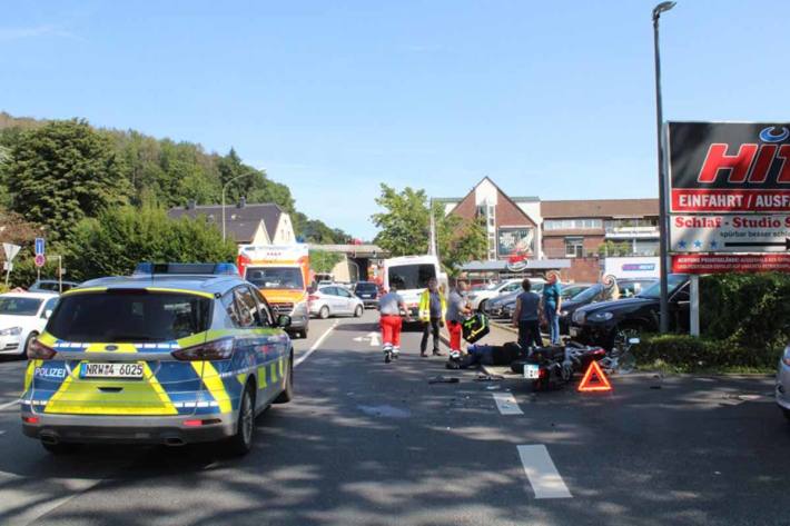 Ein Krad-Fahrer wurde bei dem Unfall in Overath schwer verletzt