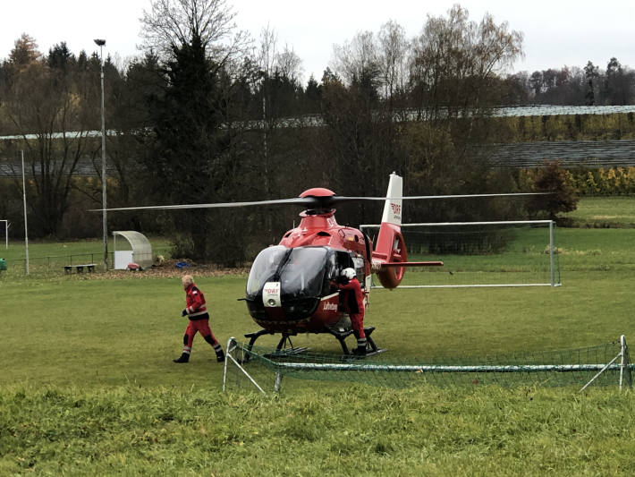 Rettungshubschrauber Einsatz in Markdorf.