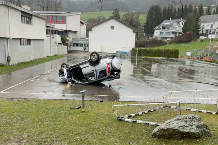 Durch Leitplanke und Zaun gebrochen – Drei Personen verletzt darunter zwei Kinder