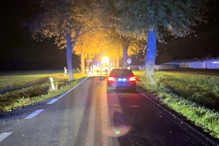 Der Pkw kam von der Fahrbahn ab und prallte gegen einen Baum.