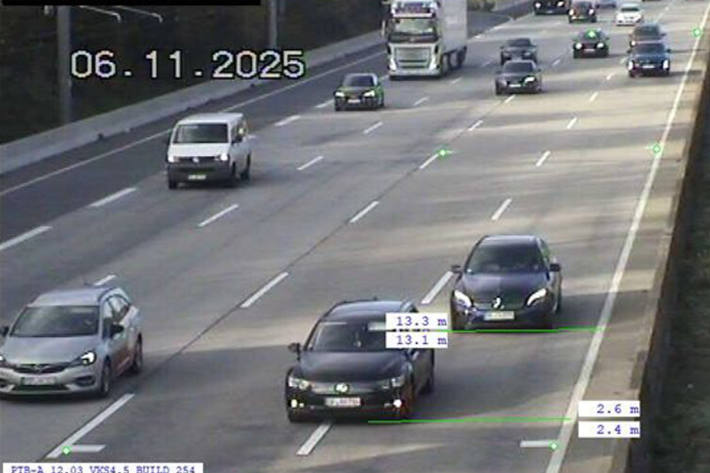 Der Spitzenwert war nur 12,5 Meter Abstand bei 133 km/h.