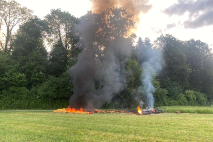 Brand eines Heissluftballons