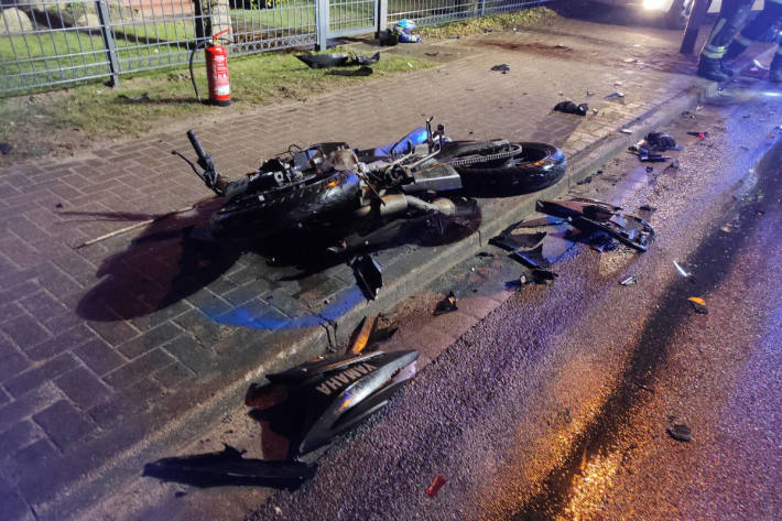 Endlage des Motorrades in Apensen 