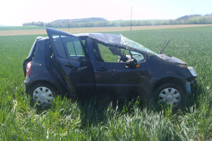 Die junge Lenkerin wich einem Hasen aus.