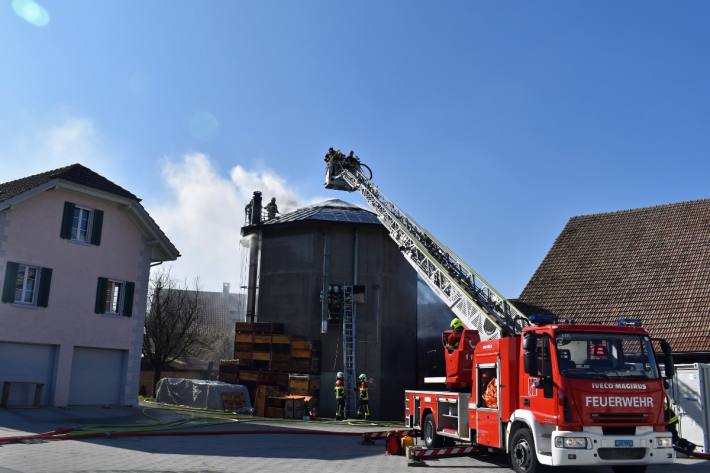 In Rickenbach LU brannte es in einem Silo.