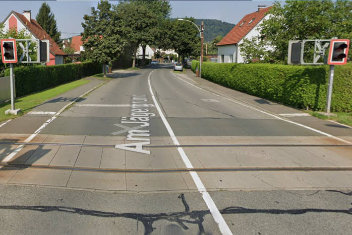 Der unbeschrankte Bahnübergang "Am Jägergrund"