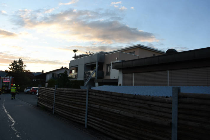 Vorfallsort des Brandes auf dem Balkon in Diepoldsau