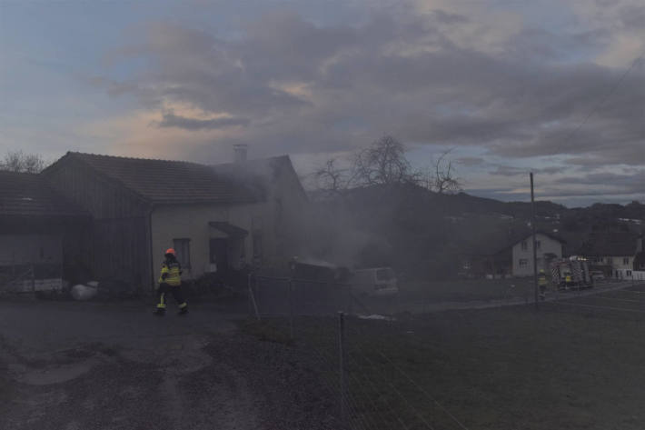 Abfallmulde in Brand geraten in Rehetobel