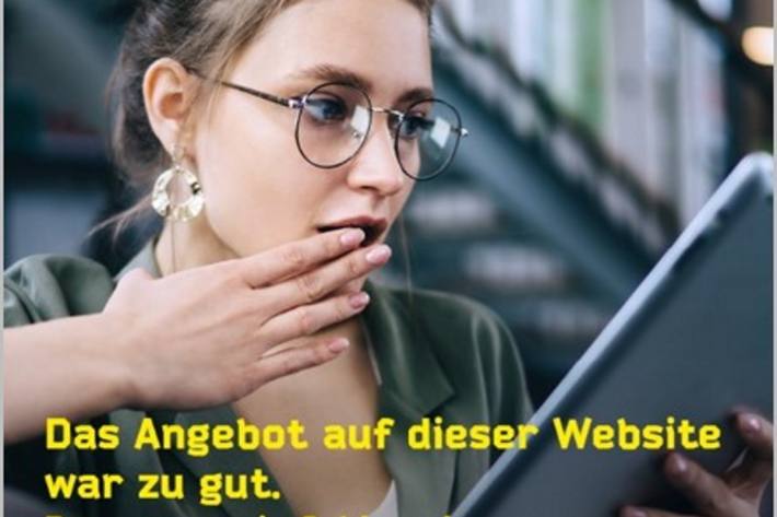 Warnung vor Betrug beim Online-Shopping.